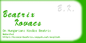 beatrix kovacs business card