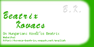 beatrix kovacs business card